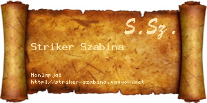 Striker Szabina névjegykártya